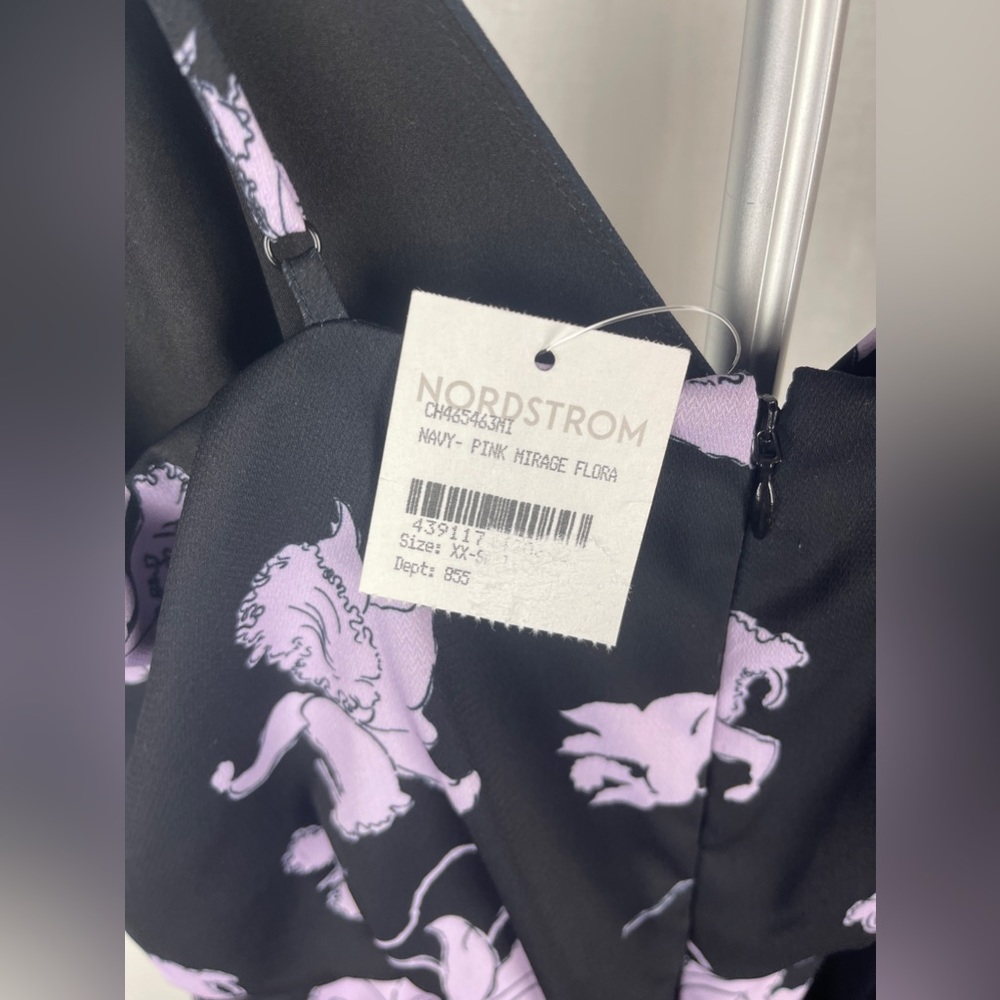 CHELSEA28 Black and Purple Faux Wrap Camisole Dress size XXS (00)NWT - Picture 12 of 14